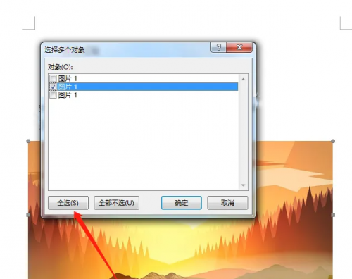 怎么选中Word文档中的所有图片